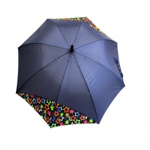 Зонт трость женский однотонный с кайма комбинированный 8 спиц