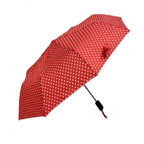 Зонт женский 3 сложения полуавтомат "Горох" цветной 8 спиц 